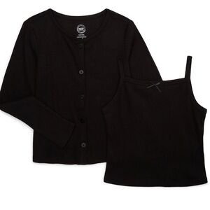 Kids Black Cardigan and Tank Top Set